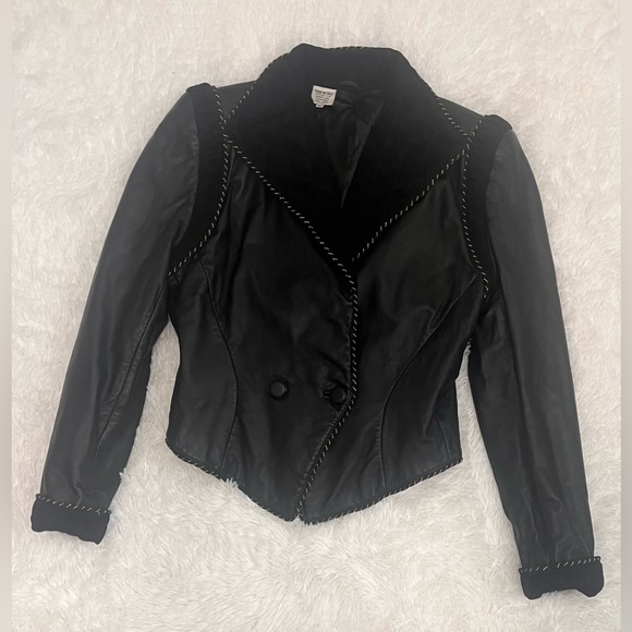 A Norma Di Legge Black Leather Moto Blazer Jacket - Picture 12 of 12